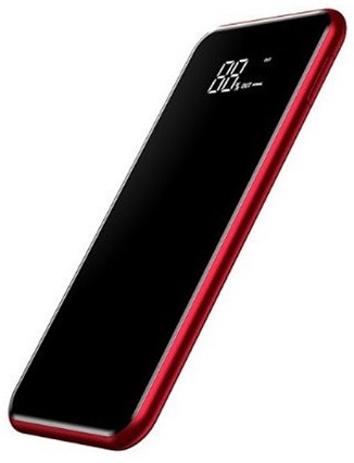 Внешний аккумулятор BASEUS Full Screen Bracket Wireless charge Power Bank 8.000mAh - Красный, картинка 2
