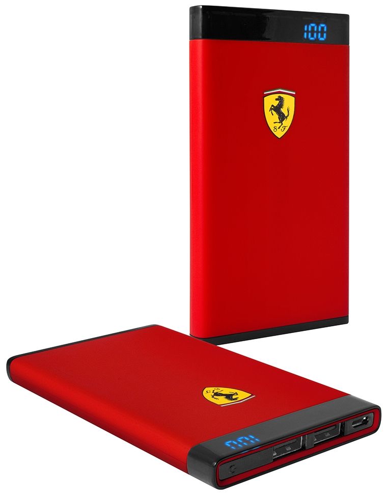 Внешний аккумулятор Ferrari Portable Battery Charger 12000 mAh LED - Red, картинка 1