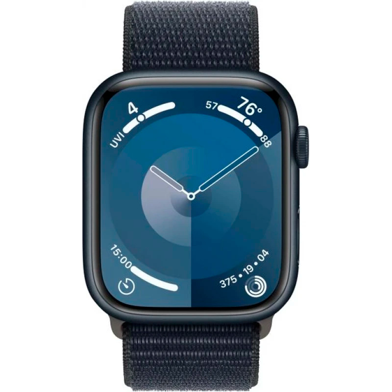Apple Watch Series 9, 41 мм, алюминий цвета «Midnight», ремешок Loop цвета «Midnight», картинка 2
