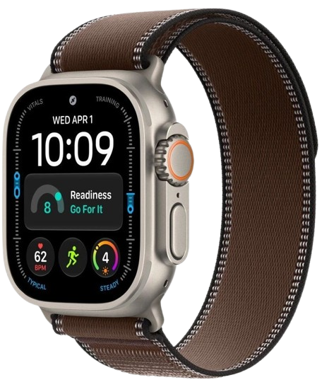 Apple Watch Ultra 4 GPS, 49 мм, натуральный титан, ремешок Trail Loop цвета Dark Umber