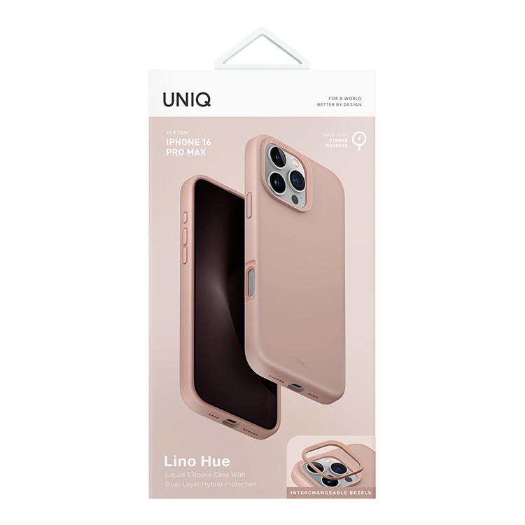 Чехол для iPhone 16 Pro UNIQ Lino Hue Magnets Pink, картинка 6
