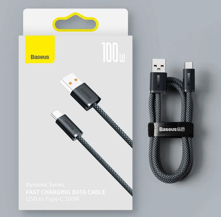 Кабель BASEUS Dynamic Type-C to Type-C 100W 1.0m Gray, картинка 1