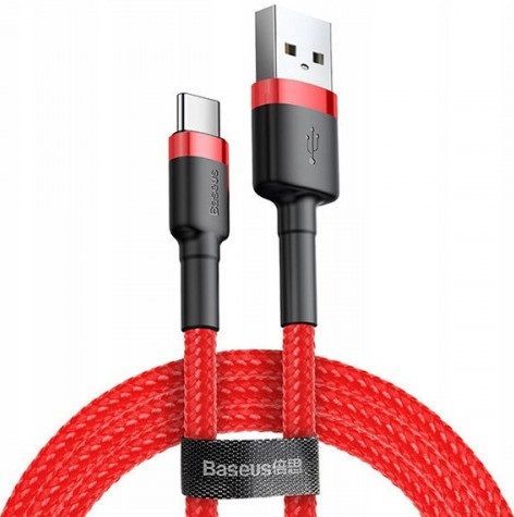 Кабель BASEUS Cafule USB Type-C Cable 2A 2.0m - Red/Black, слайд 1