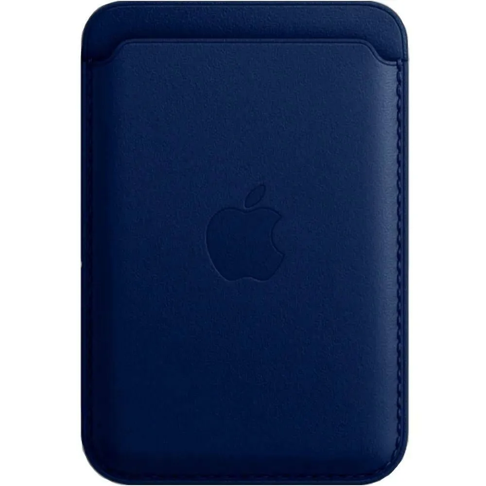 Чехол-бумажник Leather Wallet c MagSafe для iPhone, темно-синий