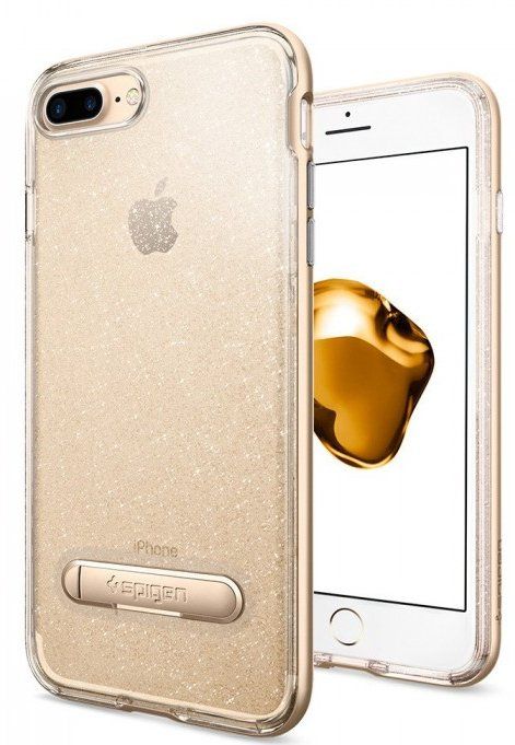 Чехол SGP iPhone 7 Crystal Hybrid Glitter Gold Quartz, картинка 1