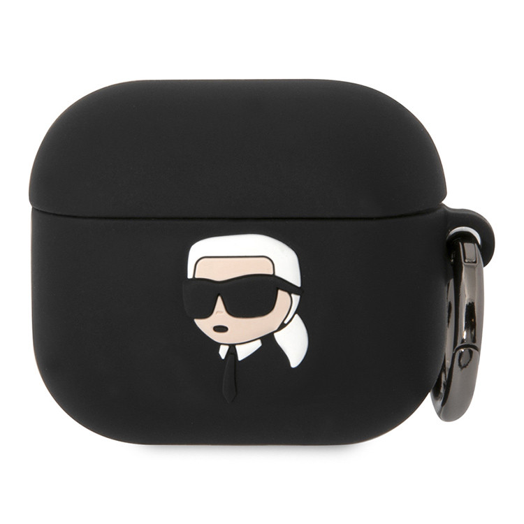 Чехол для AirPods 3 KARL LAGERFELD Silicone case with ring NFT 3D Karl Black, картинка 1