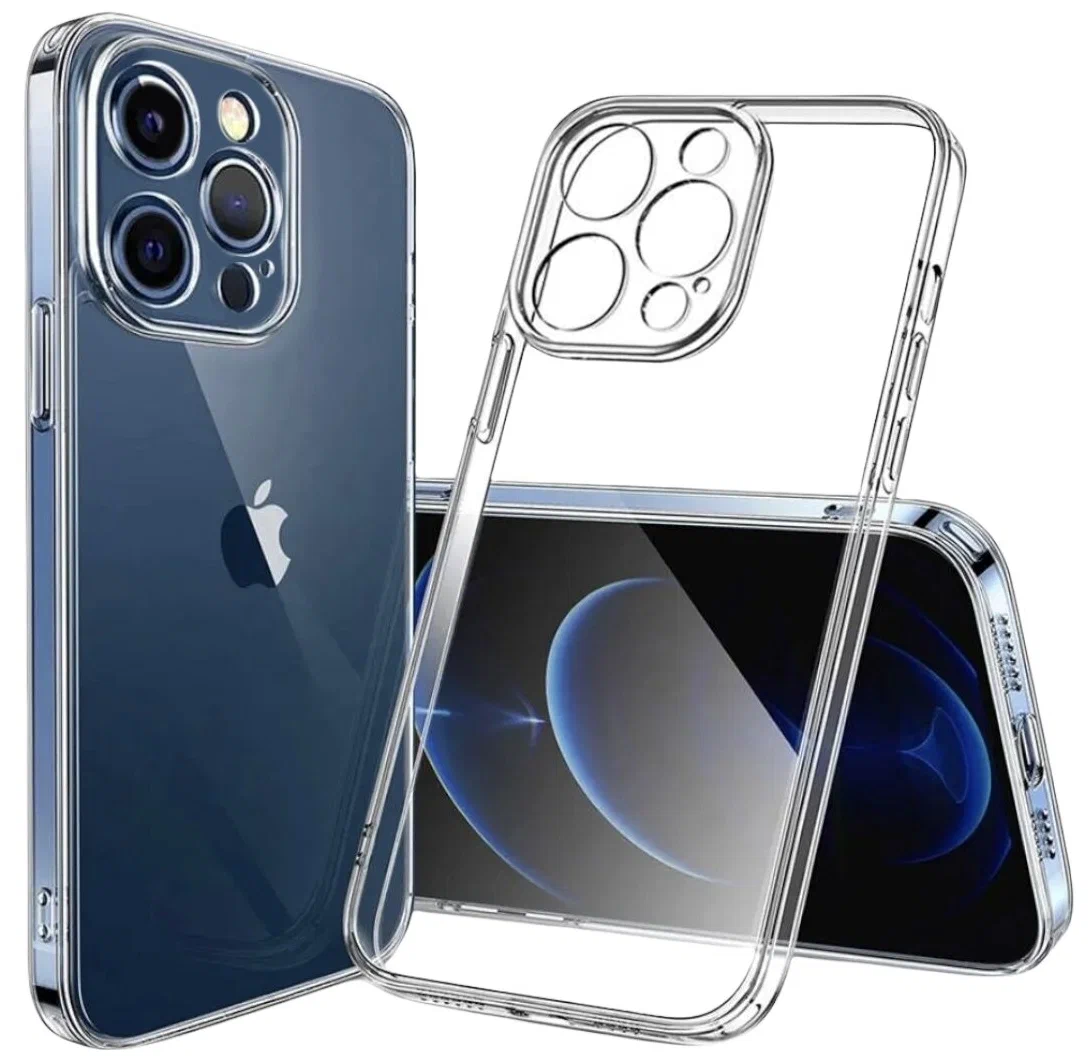 Чехол iPhone 13 Pro прозрачный с закрытыми камерами