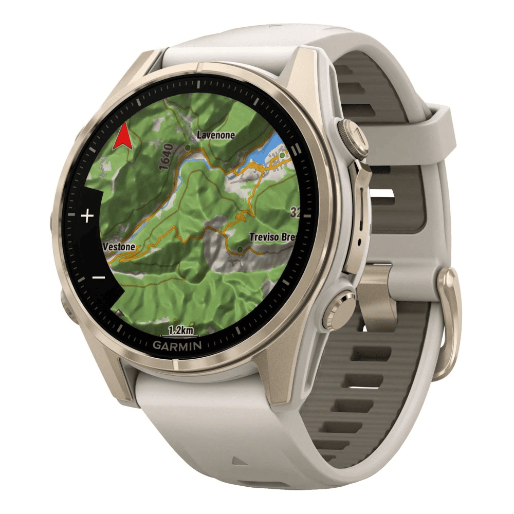 Умные часы Garmin Fenix 8 43mm Amoled Sapphire Soft Gold Fog Gray/Dark Sandstone Silicone Band, картинка 3