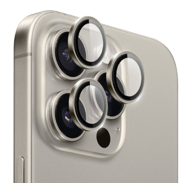 Защитное стекло камеры iPhone 16 Pro/16 ProMax WiWU Falcon Lens Guard Titanium Gray, картинка 1
