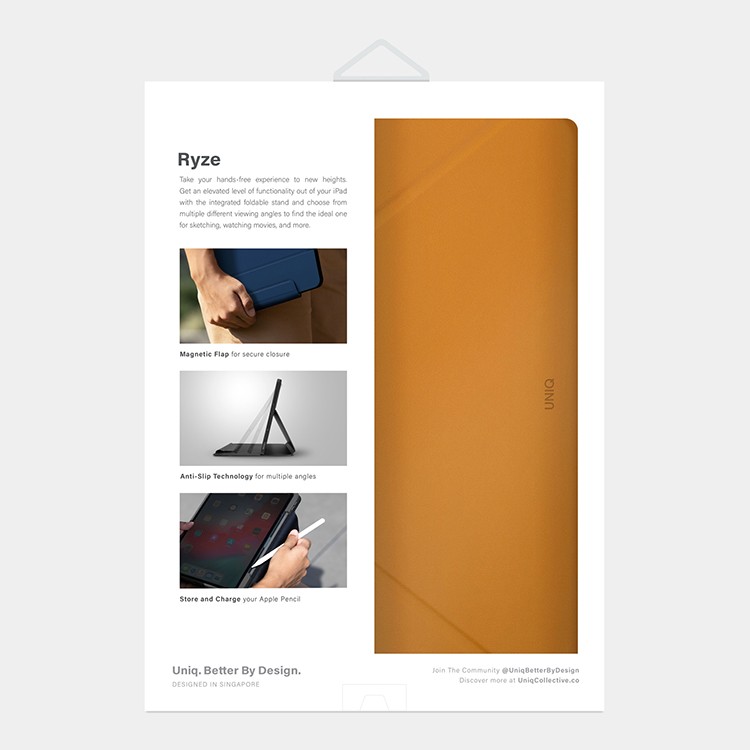 Чехол UNIQ Ryze Protect and Unfold into Multiple для iPad Pro 11 / Air 4 (2018-2022), оранжевый, картинка 8
