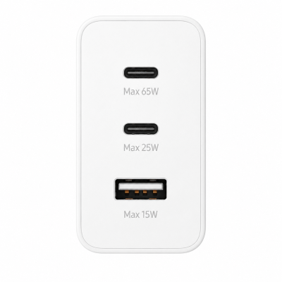 Сетевое зарядное устройство Samsung 65W PD Adapter USB-C x2, USB-A White, картинка 2