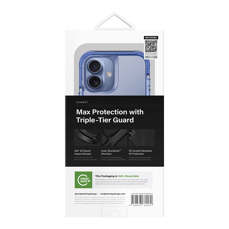 Чехол для iPhone 16 UNIQ Combat Magnets Pearl Blue, картинка 6