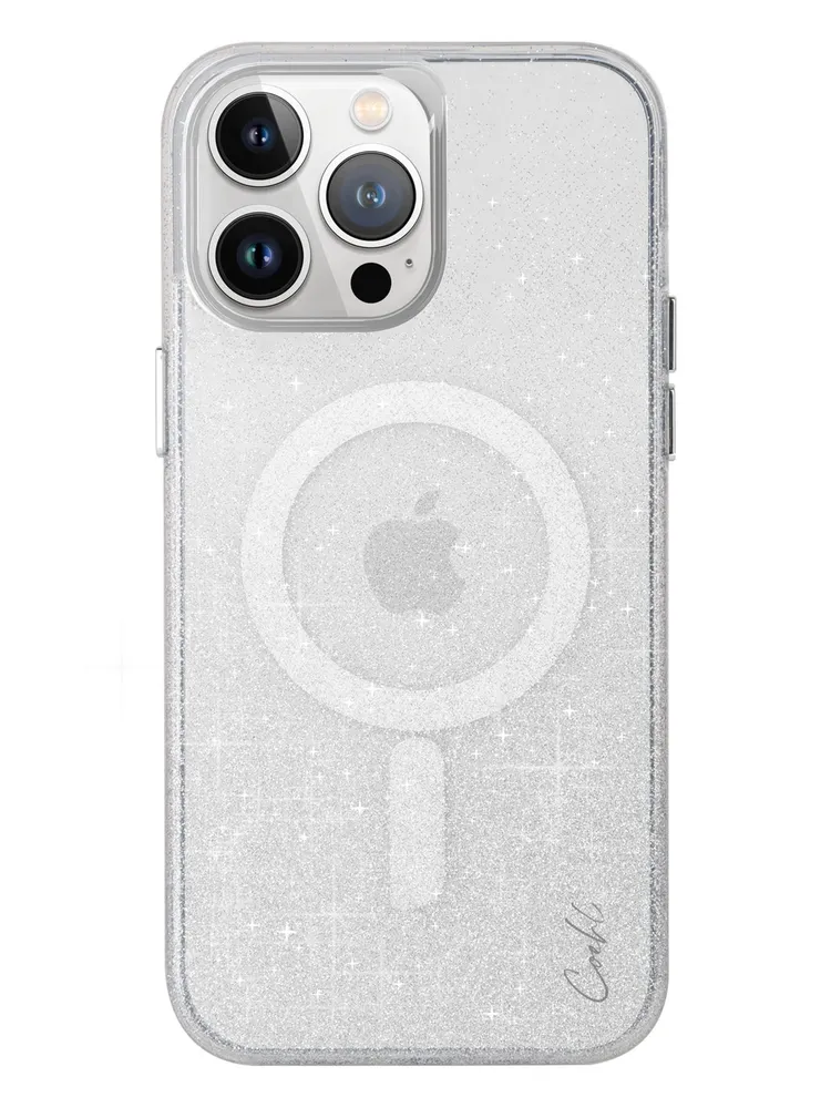 Чехол для iPhone 15 Pro Max UNIQ Coehl.Co Lumino Glitter Crystals Magnets Silver, картинка 1