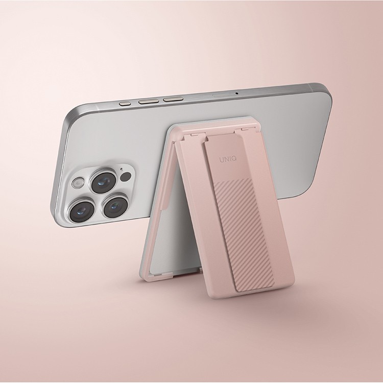 Чехол-бумажник UNIQ Herdo ID with Grip-Band and Stand, Blush Pink, картинка 3