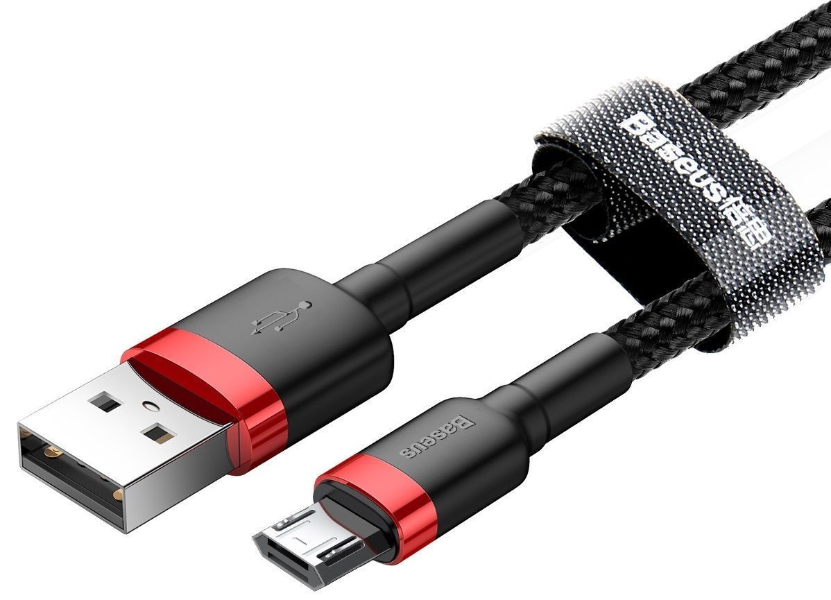 Кабель BASEUS Cafule Micro USB Cable 1.5A 2.0m - Red/Black, картинка 3