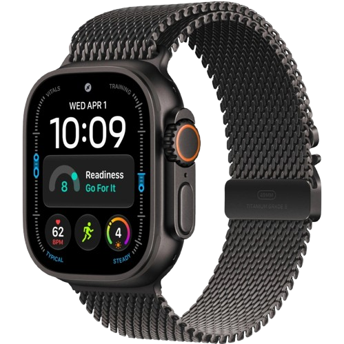 Apple Watch Ultra 4 GPS, 49 мм, черный титан, ремешок Milanese цвета Black