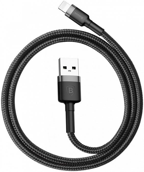 Кабель BASEUS Cafule Lightning Cable 1.5A 1.0m - Black/Gray, картинка 2