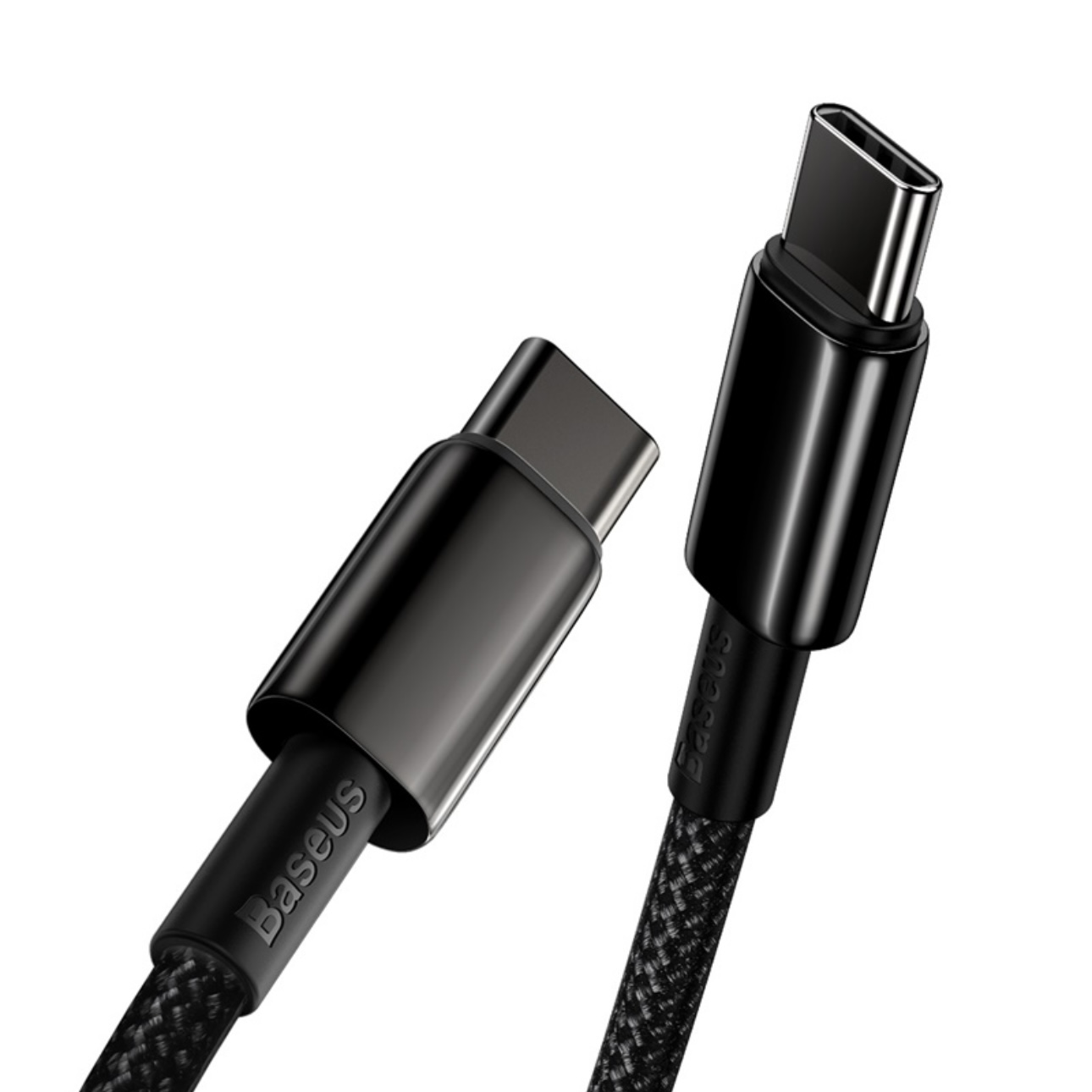 Кабель BASEUS Tungsten Gold Fast Charging Type-C to Type-C 100W 1m CATWJ-01 Black, картинка 3