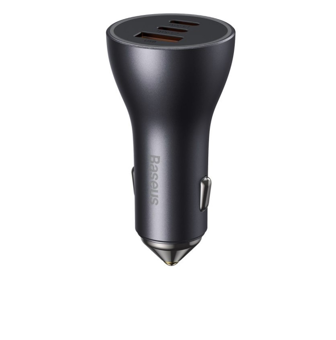 Автомобильное ЗУ Baseus Dual Quick Charger USB+Type-C 65W Gray/Blue, картинка 6