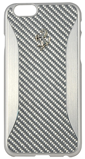 Чехол Ferrari iPhone 6/6S GT Experience Hard Carbon Aluminium - Silver, картинка 1