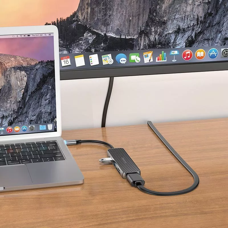 Хаб hoco HB24 6 in 1 USB-C 60W для MacBook Pro/Air, картинка 3