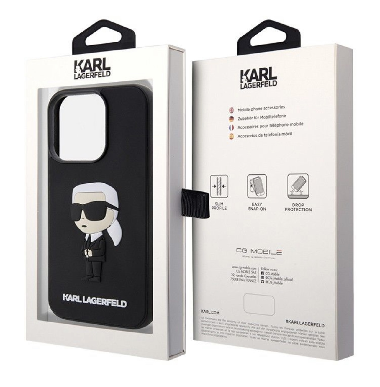 Чехол для iPhone 15 Pro KARL LAGERFELD 3D Rubber NFT Karl Ikonik Hard Black, картинка 4