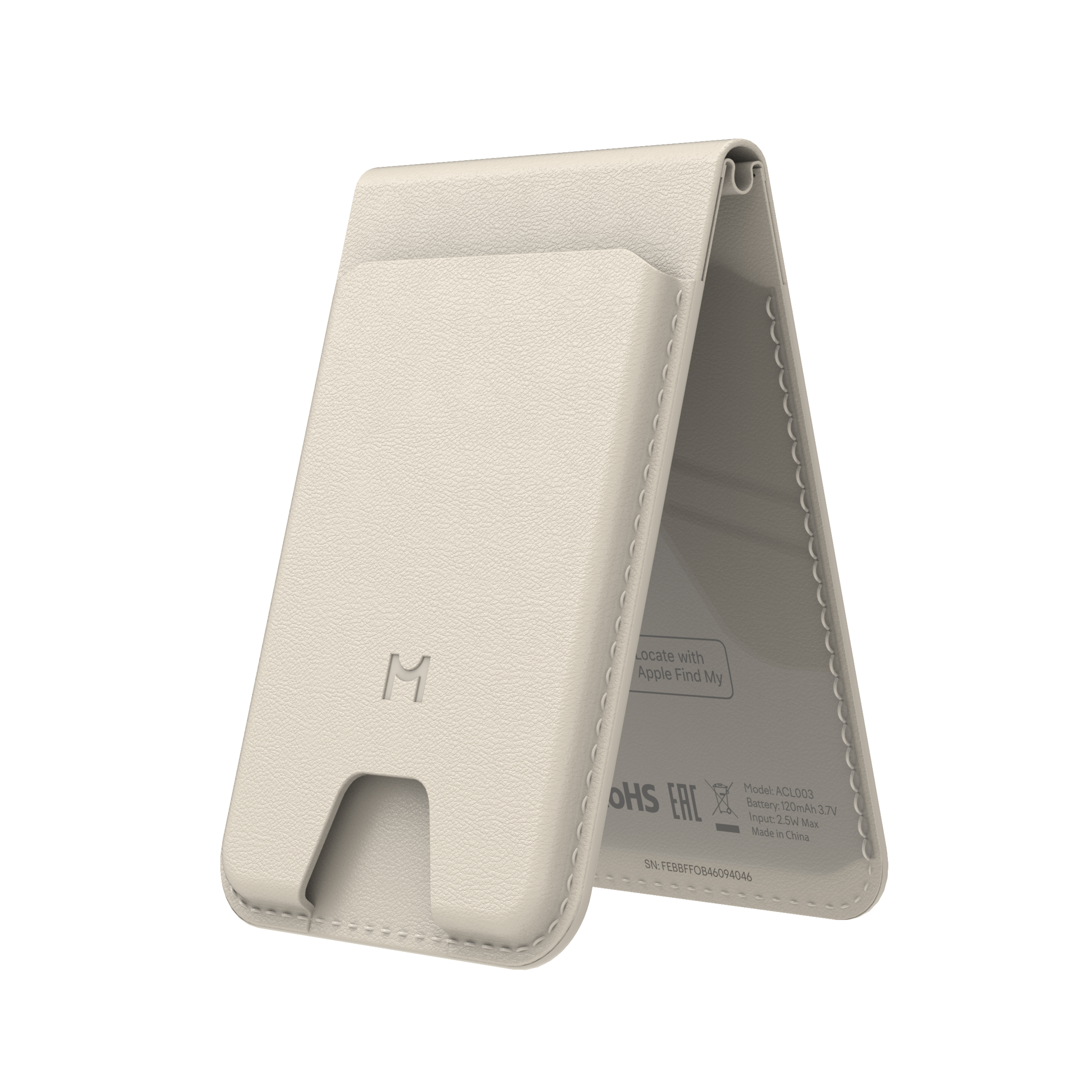Чехол-бумажник Magssory Geotag MagSafe Flip Wallet, Find My, Latte