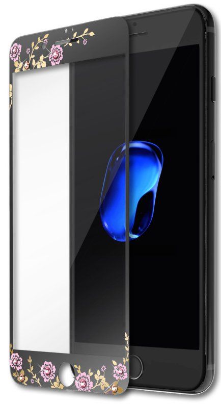 Защитное стекло Kavaro iPhone 7 Plus Flower Tempered Glass Black