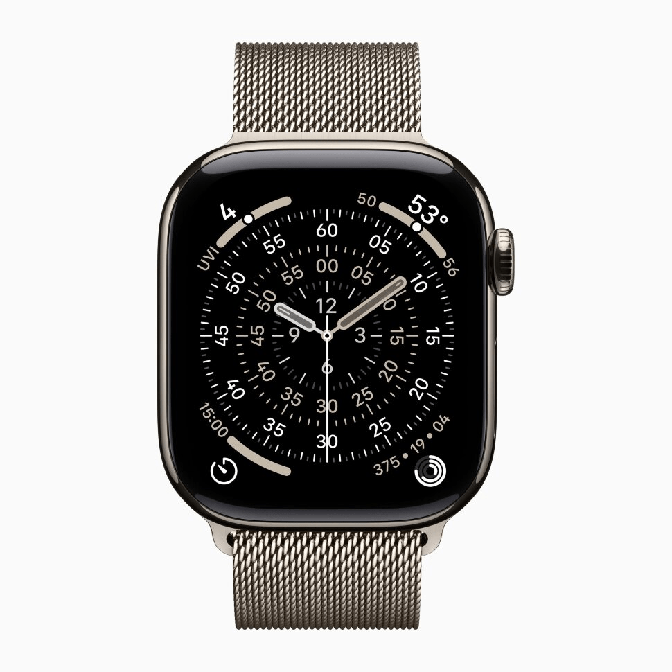 Apple Watch Series 11 GPS 46mm, Natural Titanium Case Natural Milanese Loop, картинка 2