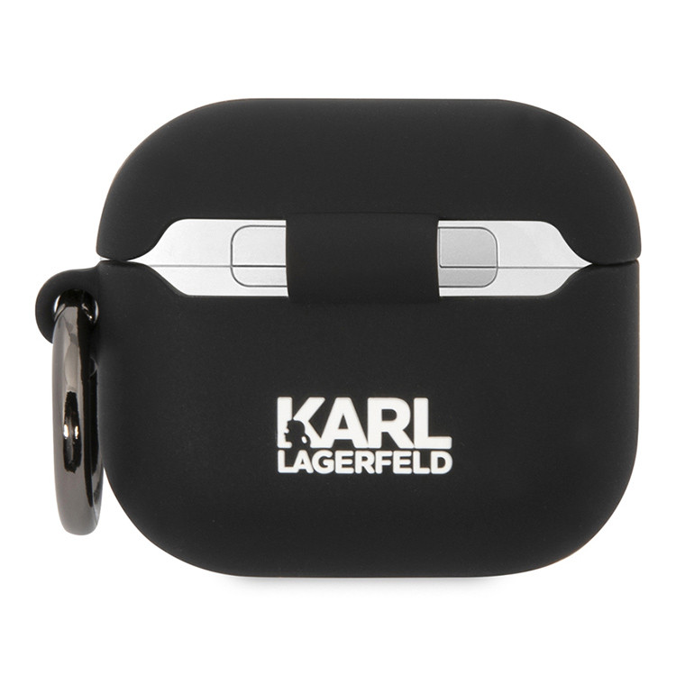 Чехол для AirPods 3 KARL LAGERFELD Silicone case with ring NFT 3D Karl Black, картинка 2