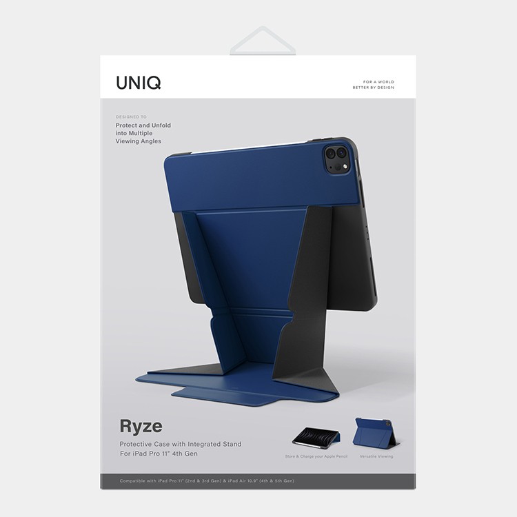 Чехол UNIQ Ryze Protect and Unfold into Multiple для iPad Pro 11 / Air 4 (2018-2022), синий, картинка 6
