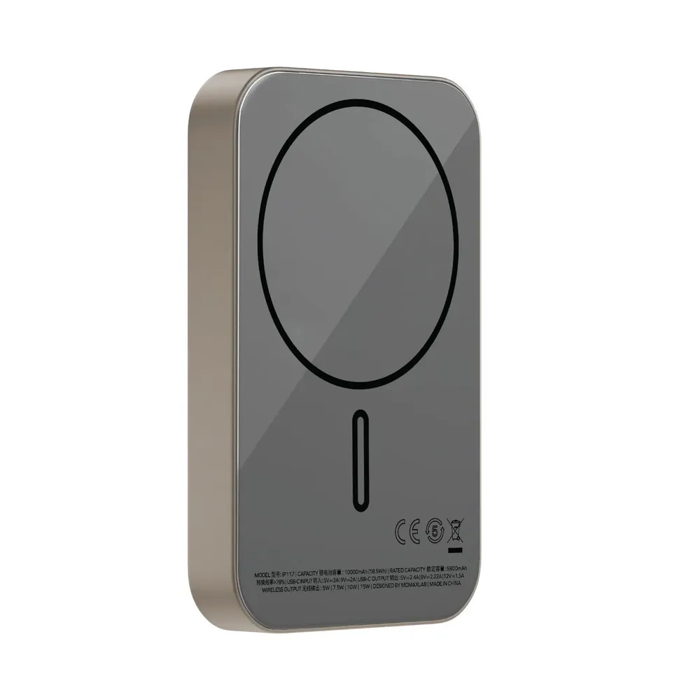 Внешний аккумулятор Momax Q.MAG X1 10000mAh Natural Titanium, картинка 1