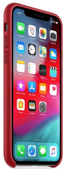Кожаный чехол Apple iPhone XS Leather Case Red, картинка 3