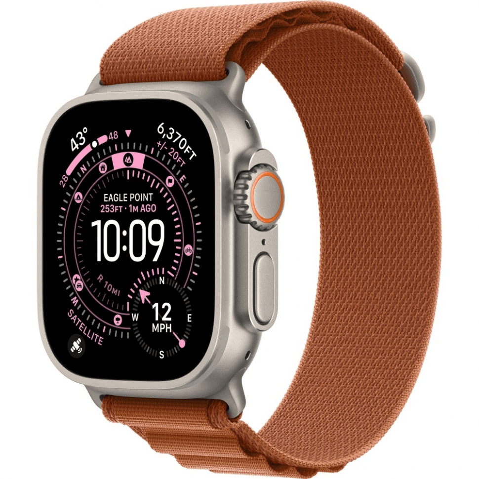 Apple Watch Ultra 3 GPS, 49 мм, натуральный титан, ремешок Alpine Loop цвета «Terra Cotta»