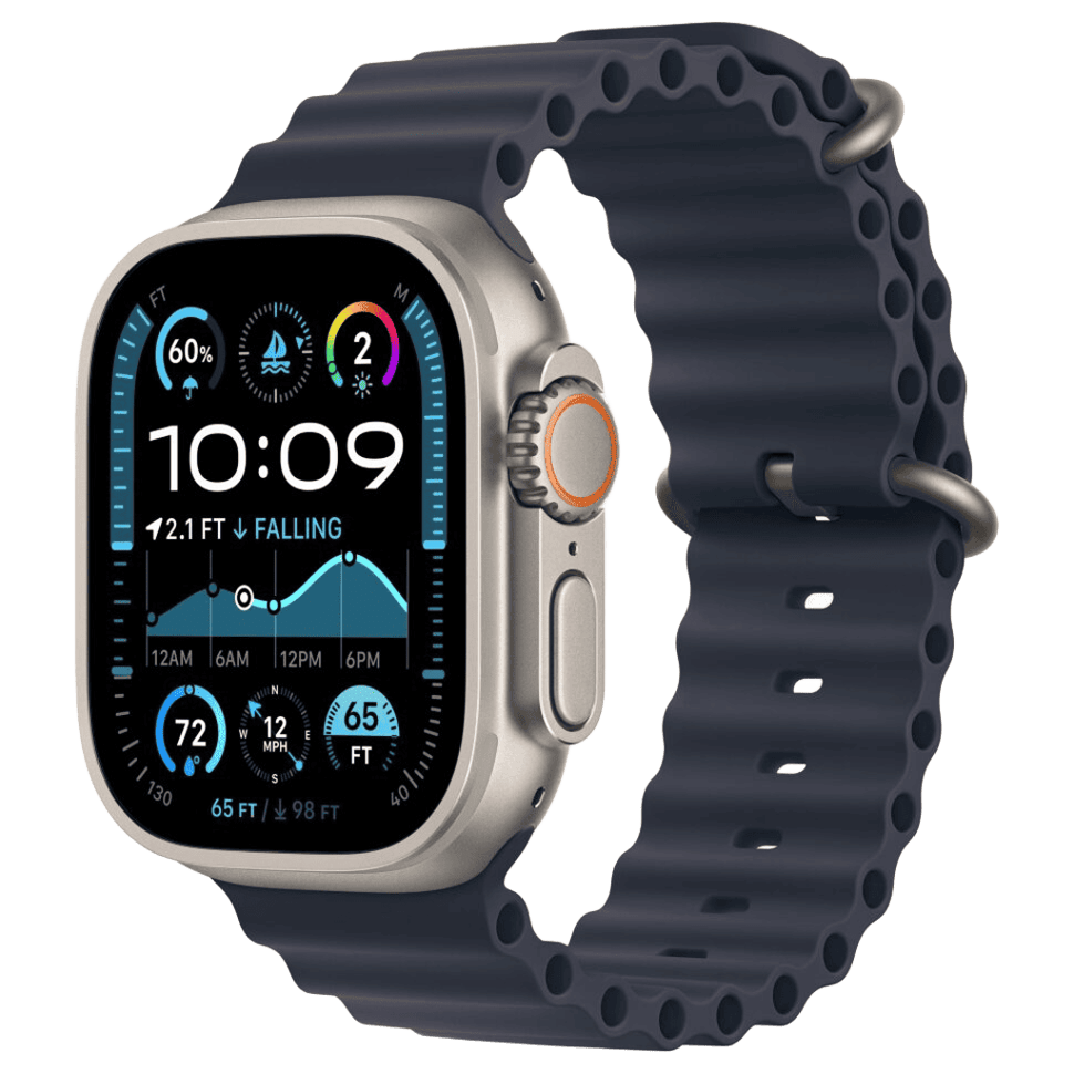 Apple Watch Ultra 2 Natural Titanium 2024 ремешок Ocean Blue (Б/У) 356245742564355, картинка 1