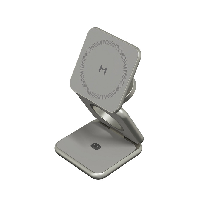 Беспроводное зарядное устройство Magssory 3in1 Fold Pro для Apple, Titanium, картинка 3