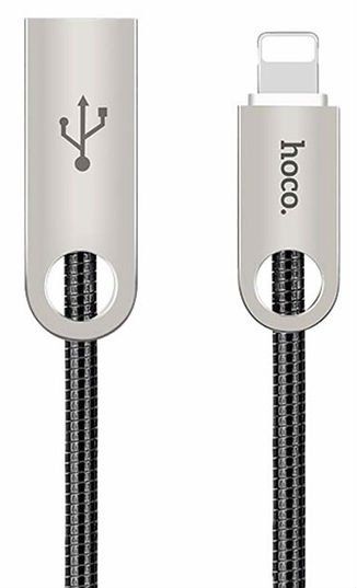 Кабель HOCO U8 Zinc Metal Lightning Cable 1m - Gray, картинка 1