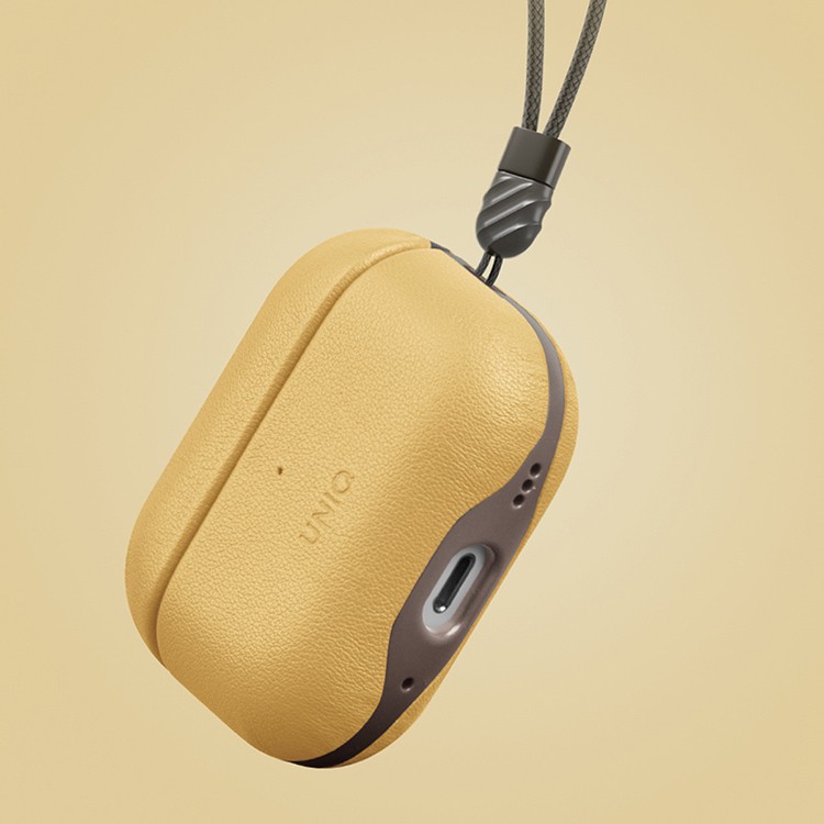Чехол для AirPods Pro 2 UNIQ Lyden Canary Yellow Flint Grey, картинка 3