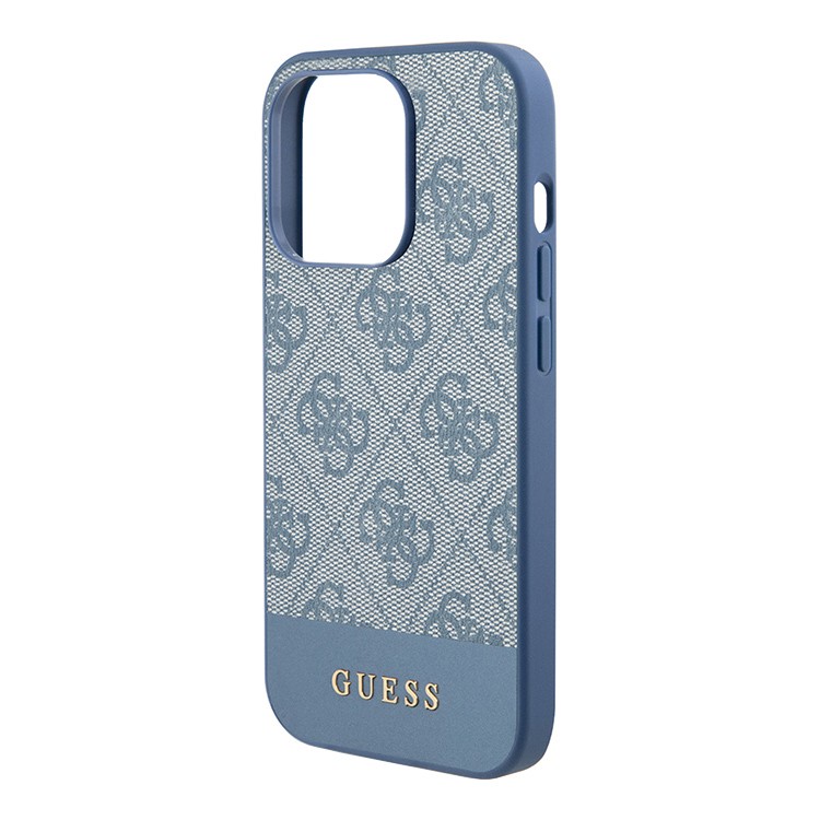 Чехол для iPhone 15 Pro Max GUESS PU Bottom stripe Metal logo Hard Blue, картинка 1