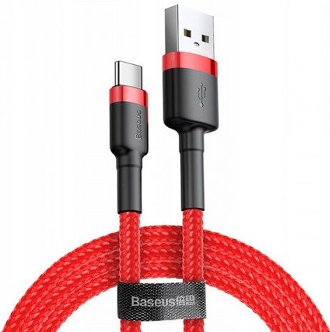 Кабель BASEUS Cafule USB Type-C Cable 3A 1.0m - Red/Black, слайд 2