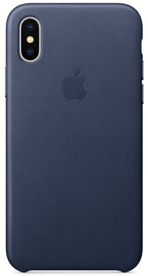 Кожаный чехол Apple iPhone X Leather Case Midnight Blue
