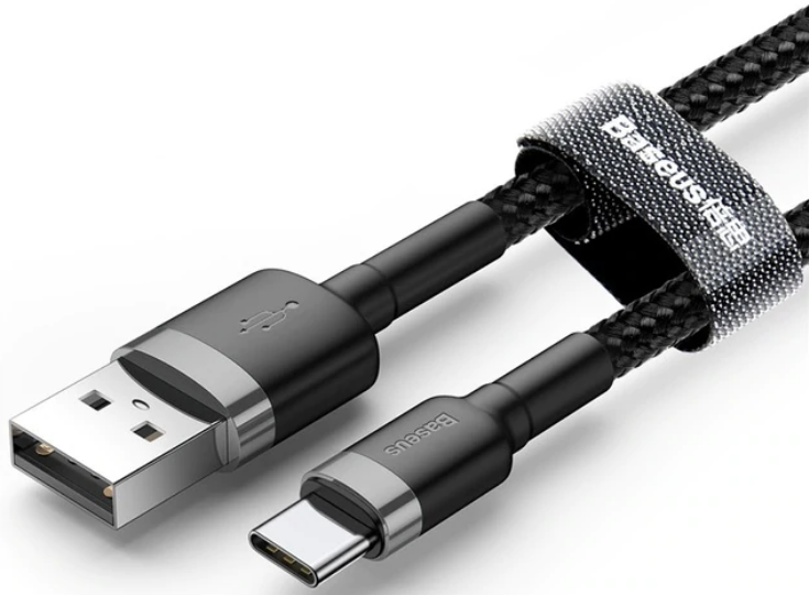 Кабель BASEUS 3A USB Type-C Quick Charge Cable 1.0m - Black/Gray, картинка 1