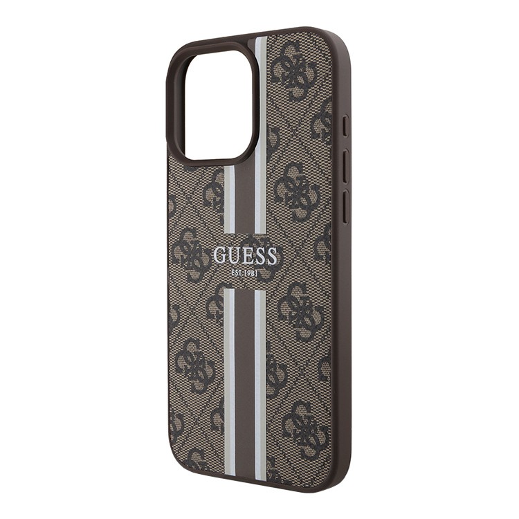 Чехол для iPhone 16 Pro Max GUESS PU Stripes Hard Brown Magsafe , картинка 2
