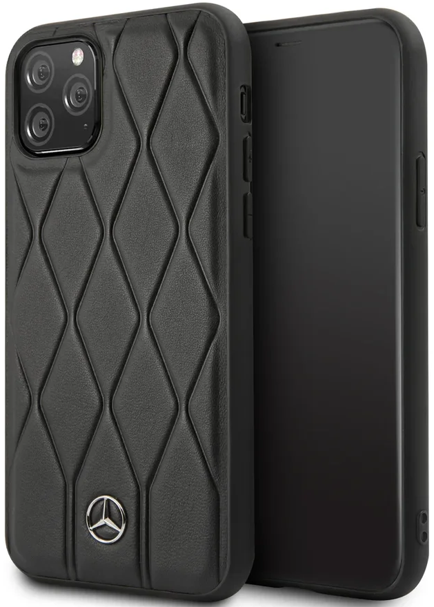 Чехол Mercedes для iPhone 11 Pro Max Wave Quilted Hard Leather Black, слайд 1