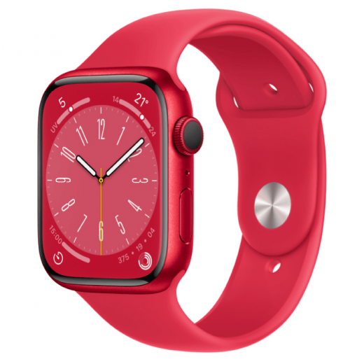 Apple Watch Series 8, 45 мм, цвета Red, спортивный браслет Red