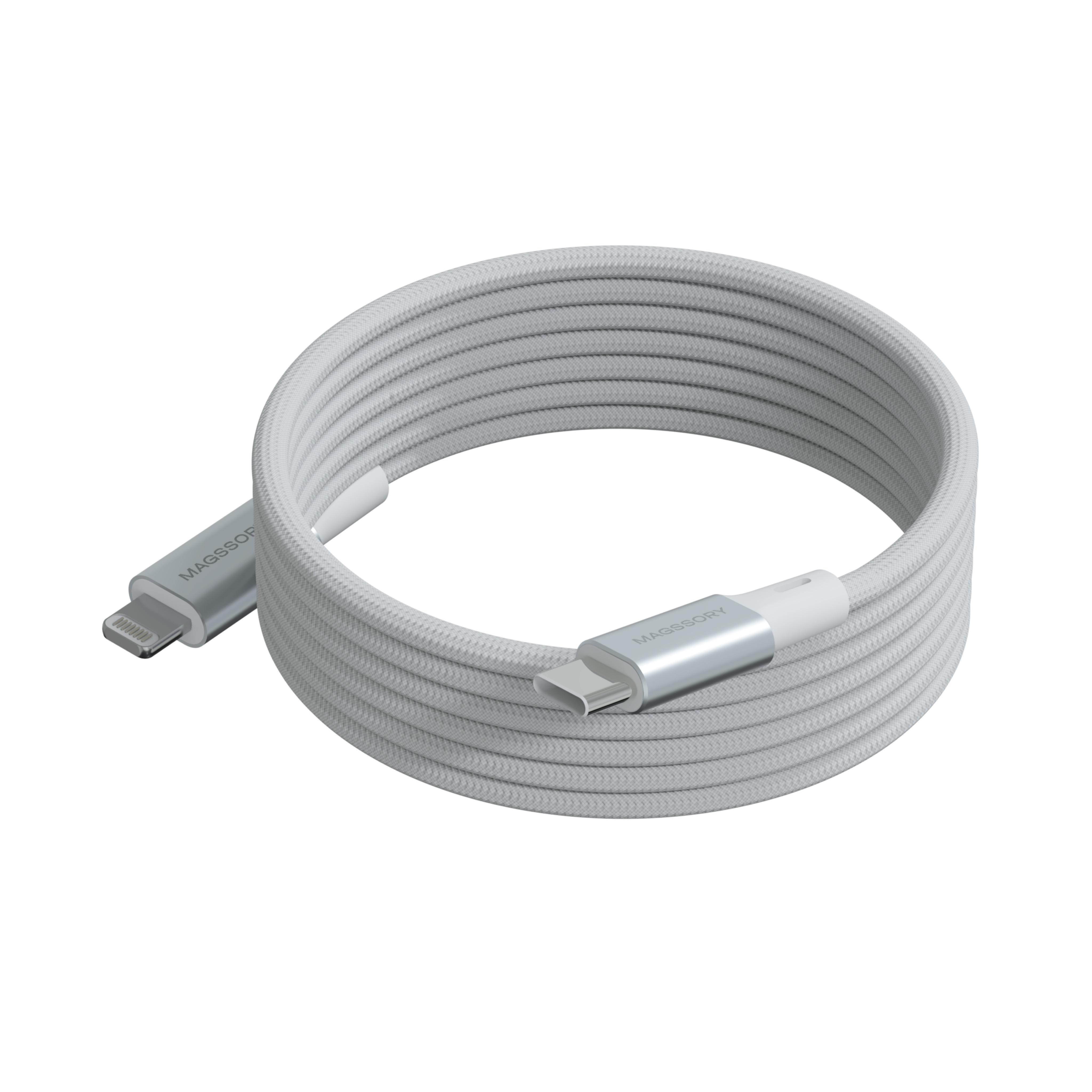 Магнитный кабель Magssory 60W Link L USB-C - Lightning MFI, 1,2м, White