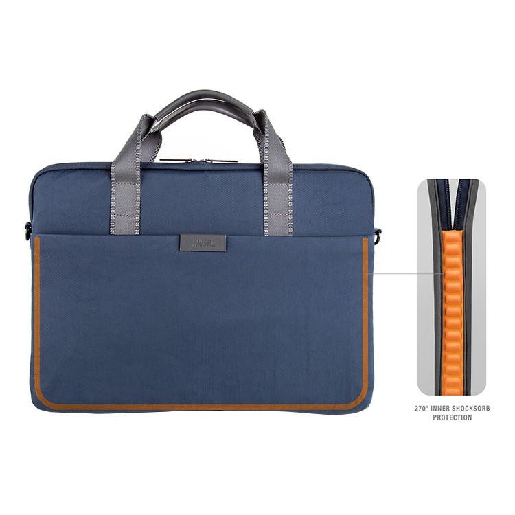 Сумка UNIQ Stockholm Nylon Messenger Bag для MacBook Pro 16, синяя , картинка 3