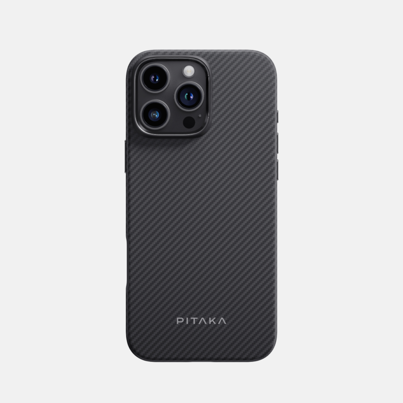 Чехол PITAKKA MagEZ Case 4 1500D для iPhone 15 Pro Max, кевлар, черно-серый, картинка 1