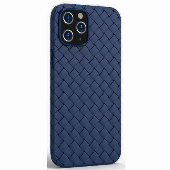 Чехол для iPhone 13 ProMax плетеный синий, картинка 1