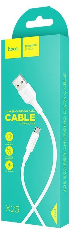 Кабель HOCO X25 Soarer Micro USB Cable 1m - Белый, картинка 3